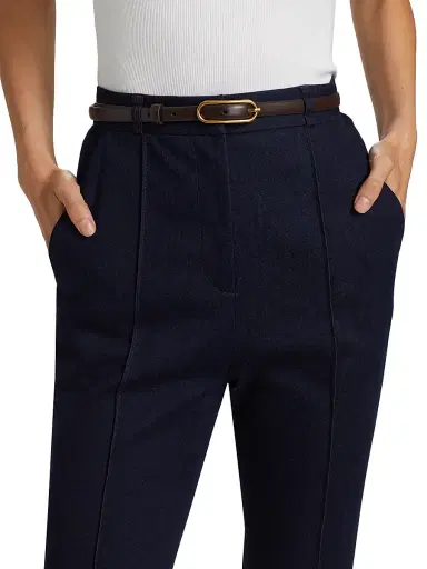 Veronica Beard Women's Gracie Stretch-Denim Belted Pants | Thumbnail 6 Veronica Beard Women's Gracie Stretch-Denim Belted Pants | Thumbnail 6