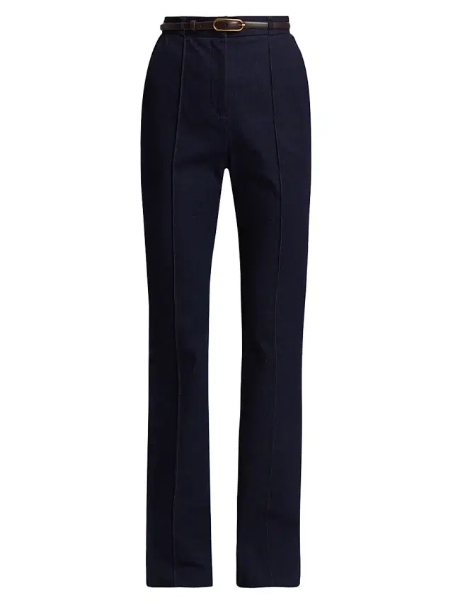 Women's Gracie Stretch-Denim Belted Pants - Midnight Wash