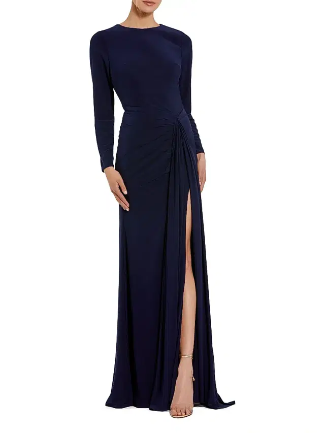 Women's Jersey Ruched Waist Slip Gown - Midnight