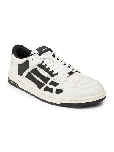 AMIRI Men's Skel-Top Low Leather Sneakers - White Black - Size 7 | Thumbnail 2