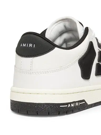 AMIRI Men's Skel-Top Low Leather Sneakers - White Black - Size 7 | Thumbnail 3