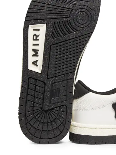 AMIRI Men's Skel-Top Low Leather Sneakers - White Black - Size 7 | Thumbnail 5