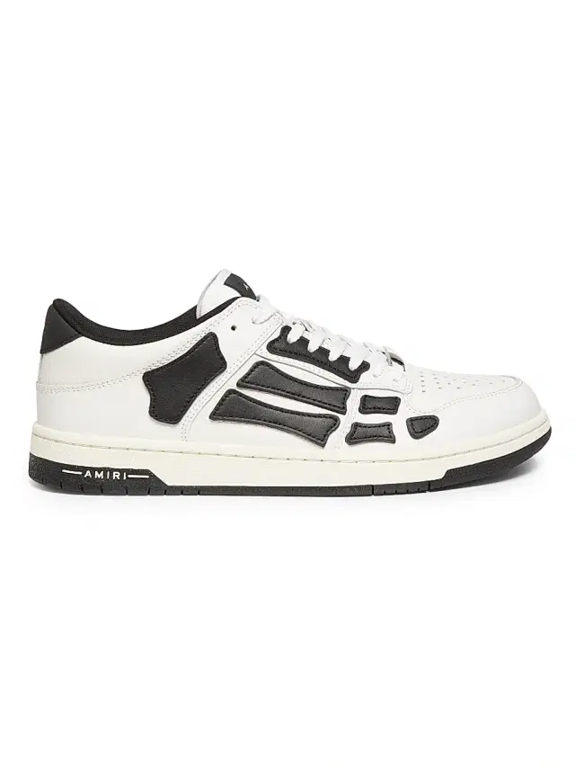 Amiri Men's Skel-Top Low Leather Sneakers - White Black