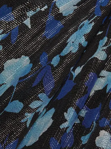 Ramy Brook Women's Tatia Floral Metallic Silk Twist Midi-Dress - Dream Blue Twilight | Thumbnail 7