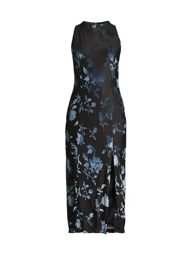 Hutch Women's Darby Burnout Velvet Midi-Dress - Black Navy - Size XXS | Thumbnail 1