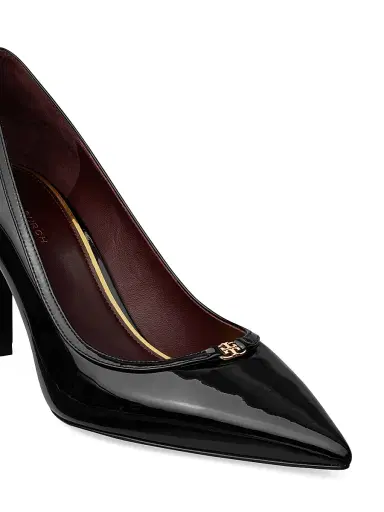Tory Burch Women's Double T Buckle 80MM Leather Pumps - Perfect Black - Size 9.5 | Thumbnail 2 Tory Burch Women's Double T Buckle 80MM Leather Pumps - Perfect Black - Size 9.5 | Thumbnail 2