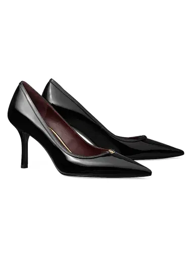 Tory Burch Women's Double T Buckle 80MM Leather Pumps - Perfect Black - Size 9.5 | Thumbnail 4 Tory Burch Women's Double T Buckle 80MM Leather Pumps - Perfect Black - Size 9.5 | Thumbnail 4
