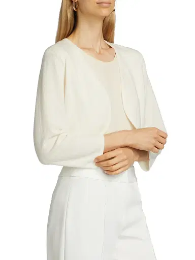 Saks Fifth Avenue Women's COLLECTION Cashmere Cropped Open Bolero Cardigan | Thumbnail 4