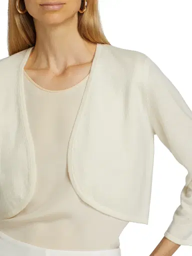 Saks Fifth Avenue Women's COLLECTION Cashmere Cropped Open Bolero Cardigan | Thumbnail 6