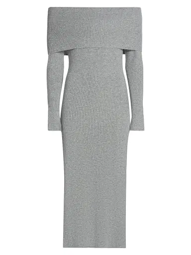 Saks Fifth Avenue Women's Ribbed Cashmere Midi-Dress - Flannel - Size Large | Thumbnail 1
