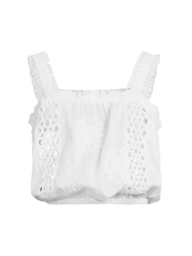 Ramy Brook Women's Misha Embroidered Cotton Crop Top - White Floral