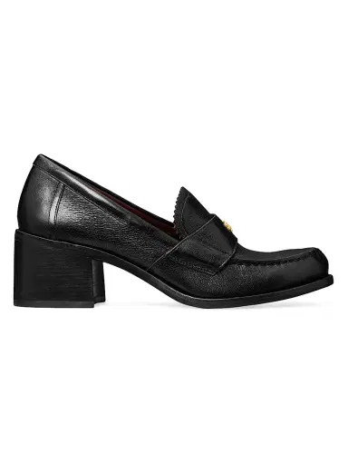 Tory Burch Women's Classic 50MM Leather Loafers - Perfect Black - Size 9.5 | Thumbnail 1 Tory Burch Women's Classic 50MM Leather Loafers - Perfect Black - Size 9.5 | Thumbnail 1