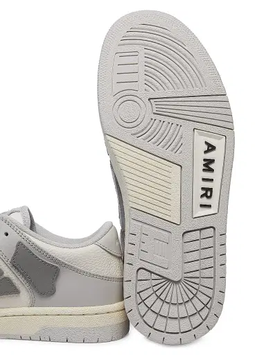 Amiri Women's Skel Top Low Leather Sneakers - Grey | Thumbnail 6 Amiri Women's Skel Top Low Leather Sneakers - Grey | Thumbnail 6