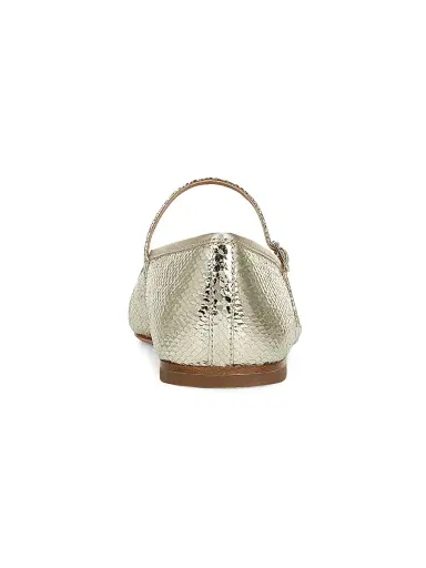 Veronica Beard Women's Ellie Leather Mary Janes - Platinum | Thumbnail 3