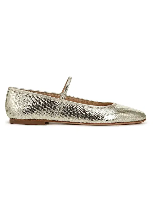 Veronica Beard Women's Ellie Leather Mary Janes - Platinum