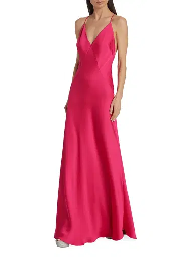 Ramy Brook Women's Caspe Crisscrossed-Back Gown - Hot Pink - Size 14 | Thumbnail 2