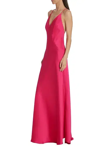 Ramy Brook Women's Caspe Crisscrossed-Back Gown - Hot Pink - Size 14 | Thumbnail 4