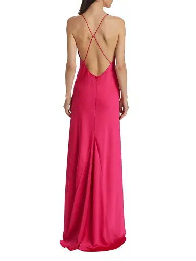 Ramy Brook Women's Caspe Crisscrossed-Back Gown - Hot Pink - Size 14 | Thumbnail 5