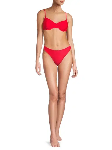 Ramy Brook Women's Isla High-Leg Bikini Bottom - Flame | Thumbnail 2