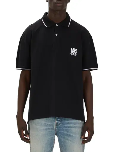 AMIRI Men's Logo-Embroidered Cotton Polo Shirt - Black - Size Small | Thumbnail 1 AMIRI Men's Logo-Embroidered Cotton Polo Shirt - Black - Size Small | Thumbnail 1