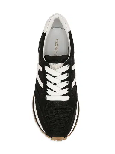 Veronica Beard Women's Valentina Oxford-Inspired Suede-Canvas Low-Top Sneakers - Black White - Size 9.5 | Thumbnail 4
