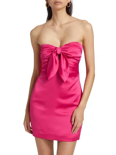 Ramy Brook Women's Orion Bow Minidress - Hot Pink | Thumbnail 3