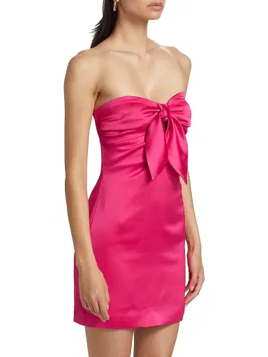 Ramy Brook Women's Orion Bow Minidress - Hot Pink | Thumbnail 4