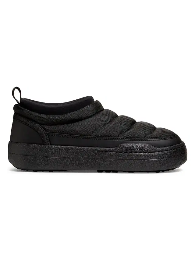 Moon Boot Men's Park Soft Nylon Slip-On Shoes - Black
