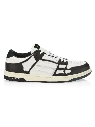 AMIRI Men's Skel-Top Low Leather Sneakers - Black White - Size 7 | Thumbnail 1 AMIRI Men's Skel-Top Low Leather Sneakers - Black White - Size 7 | Thumbnail 1