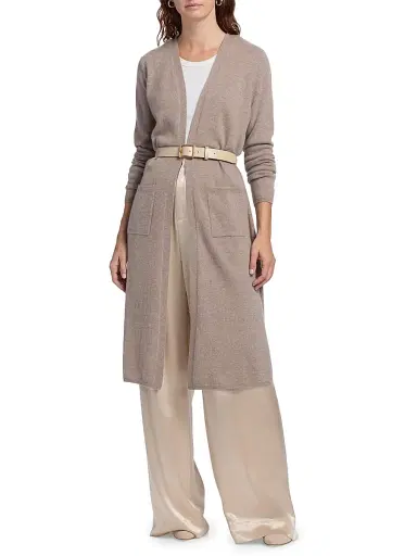 Saks Fifth Avenue Women's COLLECTION Cashmere Open-Front Duster - Pebble Heather - Size XL | Thumbnail 2 Saks Fifth Avenue Women's COLLECTION Cashmere Open-Front Duster - Pebble Heather - Size XL | Thumbnail 2