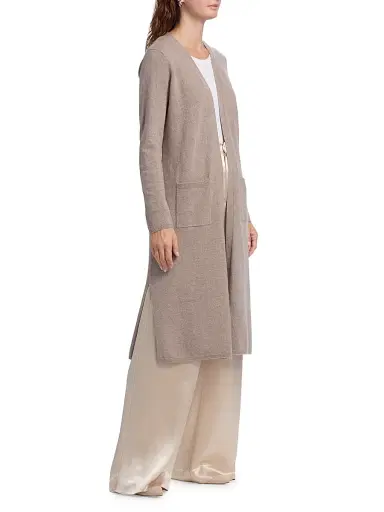 Saks Fifth Avenue Women's COLLECTION Cashmere Open-Front Duster - Pebble Heather - Size XL | Thumbnail 4 Saks Fifth Avenue Women's COLLECTION Cashmere Open-Front Duster - Pebble Heather - Size XL | Thumbnail 4