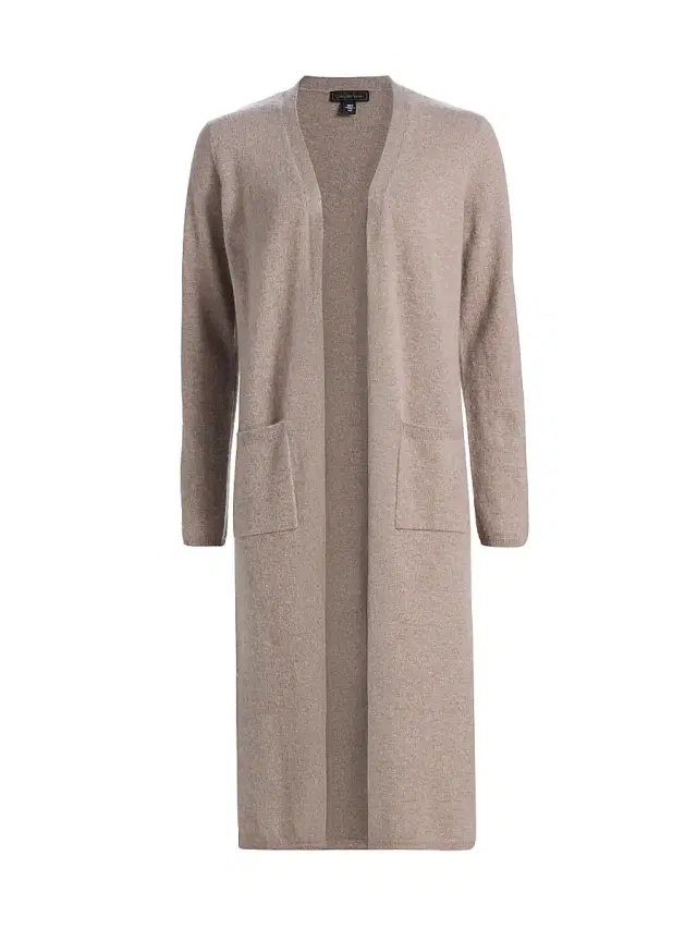 Saks Fifth Avenue Women's COLLECTION Cashmere Open-Front Duster - Pebble Heather