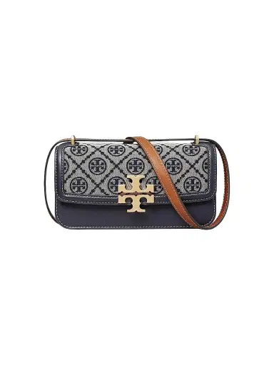Tory Burch Women's Small Eleanor T Monogram Shoulder Bag - Tory Navy | Thumbnail 1 Tory Burch Women's Small Eleanor T Monogram Shoulder Bag - Tory Navy | Thumbnail 1