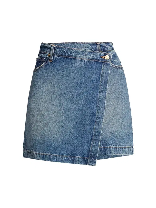 Derek Lam 10 Crosby Women's Ana Denim Asymmetric Miniskirt - Gramercy