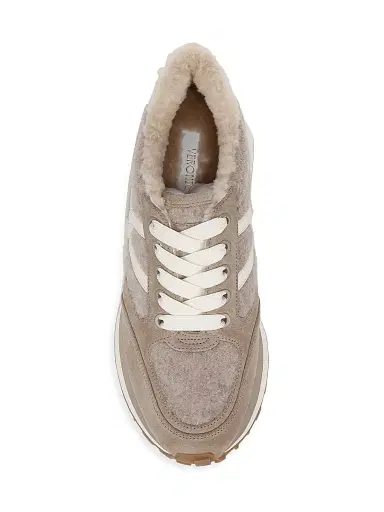 Veronica Beard Women's Valentina-3 Shearling-Lined Sneakers - Cobblestone - Size 13 | Thumbnail 4 Veronica Beard Women's Valentina-3 Shearling-Lined Sneakers - Cobblestone - Size 13 | Thumbnail 4