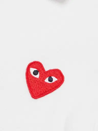 Comme des Garçons PLAY Women's Embroidered Heart Polo Shirt - White - Size Large | Thumbnail 6 Comme des Garçons PLAY Women's Embroidered Heart Polo Shirt - White - Size Large | Thumbnail 6