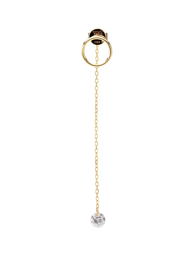 Women's Danaé 18K Yellow Gold & Diamond Single Chain Earring - Gold