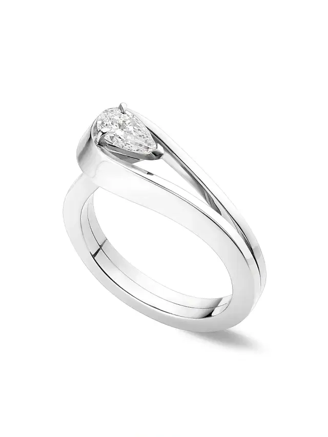 Women's Serti Inversé 18K White Gold & Diamond Ring