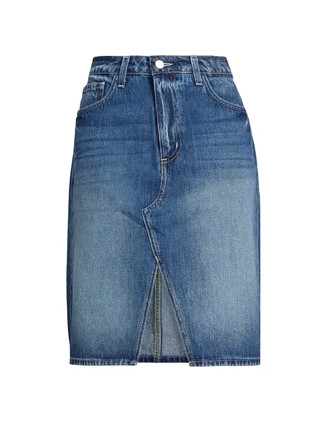 L'AGENCE Women's Tylee Denim Knee-Length Skirt - Brentwood