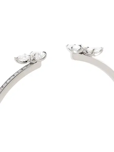 Repossi Women's Serti Sur Vide 18K White Gold & Diamond Bangle - White Gold | Thumbnail 3