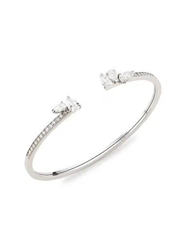 Repossi Women's Serti Sur Vide 18K White Gold & Diamond Bangle - White Gold | Thumbnail 1