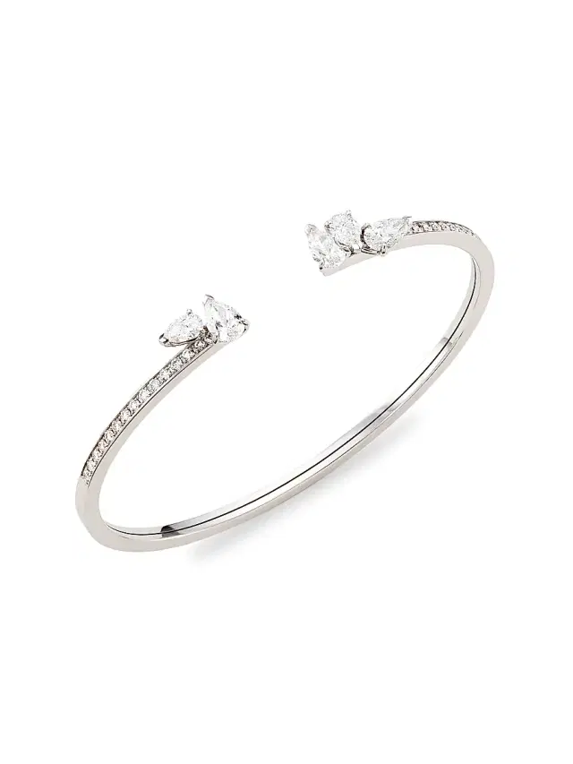 Women's Serti Sur Vide 18K White Gold & Diamond Bangle - White Gold