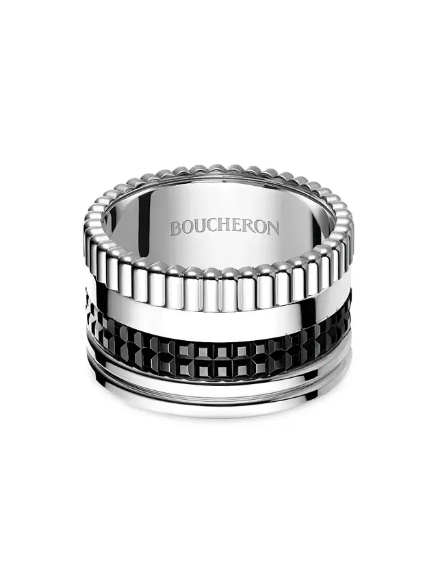 Women's Quatre Black Edition Two-Tone 18K Gold Ring