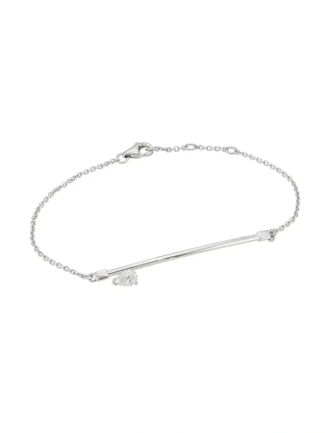 Women's Serti Sur Vide 18K White Gold & Diamond Chain Bracelet/6.69" - White Gold