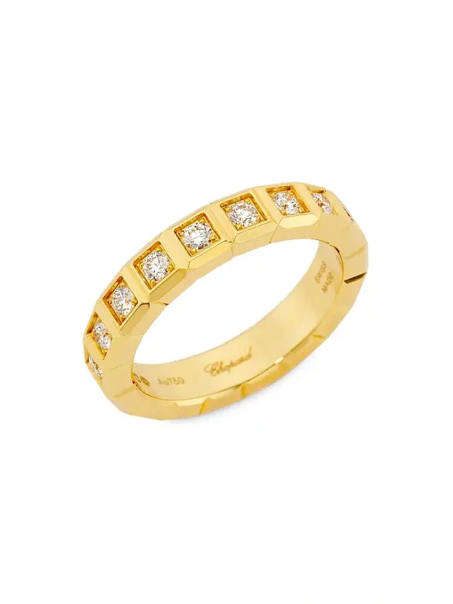 Women's Ice Cube 18K Yellow Gold & Diamond Ring - Gold