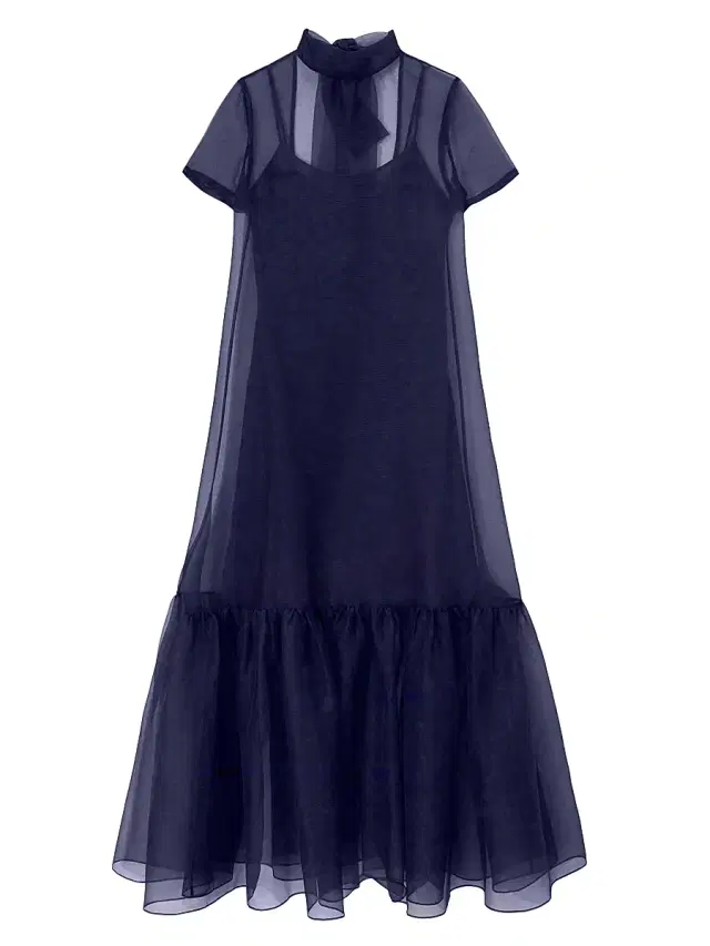 Women's Calluna High-Neck Organza Gown - Navy