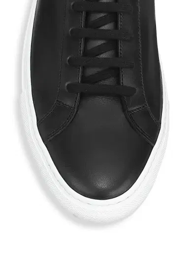 Common Projects Men's Original Achilles Leather Low-Top Sneakers - Black White - Size 6 | Thumbnail 4 Common Projects Men's Original Achilles Leather Low-Top Sneakers - Black White - Size 6 | Thumbnail 4