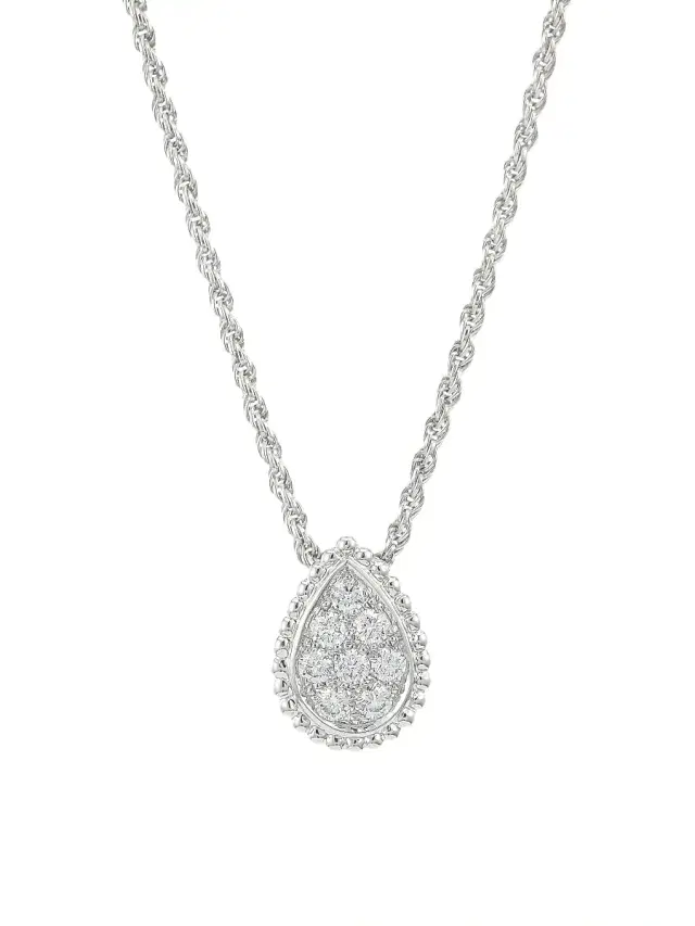 Women's Serpent Boheme 18K White Gold & Diamond Teardrop Necklace - White Gold