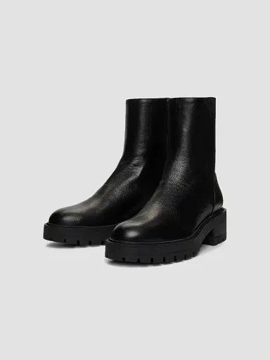 Aquazzura Women's Saint Honore Leather Combat Booties - Black - Size 5.5 | Thumbnail 2