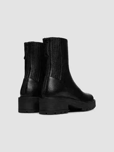 Aquazzura Women's Saint Honore Leather Combat Booties - Black - Size 5.5 | Thumbnail 3